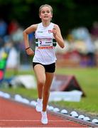 9 July 2024; Leah O'Donovan competing in the Karze Primary Girls 1 Mile final during the Cork City Sports at MTU Athletics Track in Cork. Photo by Tyler Miller/Sportsfile