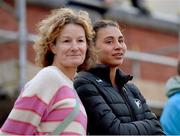 9 July 2024; Sophie O'Sullivan of Ireland, right, with her mother and former Ireland olympian Sonia O'Sullivan during the Cork City Sports at MTU Athletics Track in Cork. Photo by Tyler Miller/Sportsfile
