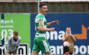 9 July 2024; Johnny Kenny of Shamrock Rovers reacts after a missed chance on goal during the UEFA Champions League First Qualifying Round First Leg match between Vikingur Reykjavik and Shamrock Rovers at Víkingsvöllur in Reykjavik, Iceland. Photo by Haflidi Breidfjord/Sportsfile