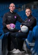 10 July 2024; Former inter-county footballers Enda McNulty of Armagh, left and Darran O’Sullivan of Kerry, pictured today for AIB ahead of GAA All-Ireland Senior Football Championship semi-final between Kerry and Armagh this Saturday, July 13th. AIB have also today announced the return of the Volunteer VIP competition which gives GAA volunteers the opportunity to win a money can’t buy behind the scenes tour of Croke Park, on the morning of the GAA All-Ireland Senior Football final as well as tickets to the match. Details on how to enter the Volunteer VIP competition will be announced on Monday, July 15th. For exclusive content and behind the scenes action from the GAA All-Ireland Senior Football Championships follow @AIB_GAA on X and Instagram and on Facebook at www.facebook.com/AIBGAA.   Photo by Sam Barnes/Sportsfile