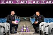10 July 2024; Former inter-county footballers Kevin McKernan of Down, left, and John O’Loughlin of Laois, pictured today for AIB ahead of Tailteann Cup final between Down and Laois this Saturday, July 13th. AIB have also today announced the return of the Volunteer VIP competition which gives GAA volunteers the opportunity to win a money can’t buy behind the scenes tour of Croke Park, on the morning of the GAA All-Ireland Senior Football final as well as tickets to the match. Details on how to enter the Volunteer VIP competition will be announced on Monday, July 15th. For exclusive content and behind the scenes action from the GAA All-Ireland Senior Football Championships follow @AIB_GAA on X and Instagram and on Facebook at www.facebook.com/AIBGAA. Photo by Sam Barnes/Sportsfile