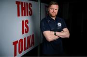 10 July 2024; Manager Damien Duff stands for a portrait before a Shelbourne media conference at Tolka Park in Dublin. Photo by Seb Daly/Sportsfile