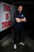 10 July 2024; Manager Damien Duff stands for a portrait before a Shelbourne media conference at Tolka Park in Dublin. Photo by Seb Daly/Sportsfile