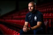 10 July 2024; Mark Colye sits for a portrait before a Shelbourne media conference at Tolka Park in Dublin. Photo by Seb Daly/Sportsfile
