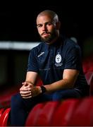 10 July 2024; Mark Colye sits for a portrait before a Shelbourne media conference at Tolka Park in Dublin. Photo by Seb Daly/Sportsfile