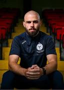 10 July 2024; Mark Colye sits for a portrait before a Shelbourne media conference at Tolka Park in Dublin. Photo by Seb Daly/Sportsfile