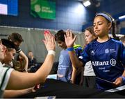 10 July 2024; Rachael Darragh with Arya O'Mahony, age 10, from Dublin during the Team Ireland Paris 2024 team training for Badminton at the National Indoor Arena on the Sport Ireland Campus in Dublin. Photo by David Fitzgerald/Sportsfile