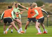 10 July 2024; Katie McCabe, centre, during a Republic of Ireland women's training session at the FAI National Training Centre in Abbotstown, Dublin. Photo by David Fitzgerald/Sportsfile