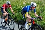 10 July 2024; Killian O’Brien of Cycling Leinster team during stage two of the 2024 Junior Tour of Ireland at the West Clare stage in Clare. Photo by Stephen McMahon/Sportsfile