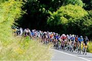 10 July 2024; The peloton during stage two of the 2024 Junior Tour of Ireland at the West Clare stage in Clare. Photo by Stephen McMahon/Sportsfile