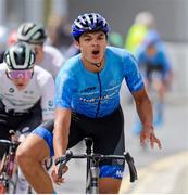 10 July 2024; Brendan Luongo of Hot Tubes team after winning stage two of the 2024 Junior Tour of Ireland at the West Clare stage in Clare. Photo by Stephen McMahon/Sportsfile