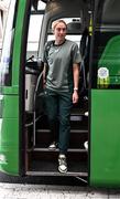 10 July 2024; Megan Connolly at Dublin Airport ahead of the team's departure for their 2025 UEFA Women's European Championship Qualifier match against England in Norwich. Photo by Stephen McCarthy/Sportsfile
