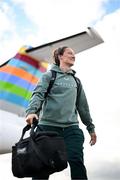 10 July 2024; Republic of Ireland's Megan Campbell on the team's arrival at Norwich Airport ahead of their 2025 UEFA Women's European Championship Qualifier match against England in Norwich. Photo by Stephen McCarthy/Sportsfile