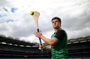 11 July 2024; Offaly hurler Cillian Kiely pictured during the Poc Fada launch at Croke Park in Dublin. Photo by David Fitzgerald/Sportsfile