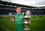 11 July 2024; Kerry hurler and current Poc Fada champion Fionán Mackessy pictured during the Poc Fada launch at Croke Park in Dublin. Photo by David Fitzgerald/Sportsfile