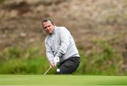 11 July 2024; Waterford manager Davy Fitzgerald pitches onto the 10th green during the All Ireland preview and golf day event in aid of the Friends of the Coombe Fundraiser at the K Club in Kildare. Photo by Matt Browne/Sportsfile