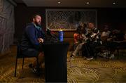 11 July 2024; Head coach Andy Farrell speaks to the media during an Ireland rugby media conference at the Garden Court Hotel in Durban, South Africa. Photo by Brendan Moran/Sportsfile