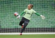 11 July 2024; Goalkeeper Grace Moloney during a Republic of Ireland women's training session at Carrow Road in Norwich, England. Photo by Stephen McCarthy/Sportsfile