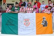 11 July 2024; Derry City supporters before the UEFA Champions League First Qualifying Round First Leg match between FCB Magpies and Derry City at Europa Point Stadium in Gibraltar. Photo by Marcos Moreno/Sportsfile
