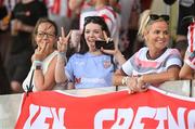 11 July 2024; Derry City supporters during the UEFA Champions League First Qualifying Round First Leg match between FCB Magpies and Derry City at Europa Point Stadium in Gibraltar. Photo by Marcos Moreno/Sportsfile