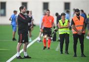 11 July 2024; Derry City manager Ruaidhrí Higgins applauds the supporters after the UEFA Champions League First Qualifying Round First Leg match between FCB Magpies and Derry City at Europa Point Stadium in Gibraltar. Photo by Marcos Moreno/Sportsfile