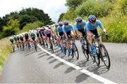12 July 2024; A view of the peloton during stage four of the 2024 Junior Tour of Ireland at the Cliffs of Moher stage in Clare. Photo by Stephen McMahon/Sportsfile