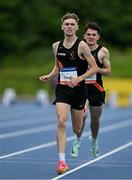 12 July 2024; Sean Cronin of Clonliffe Harriers AC, Dublin, on his way to winning the The Jerry Kiernan Foundation Junior Men's Mile during the Morton Games at Morton Stadium in Dublin. Photo by Sam Barnes/Sportsfile