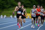 12 July 2024; Sean Cronin of Clonliffe Harriers AC, Dublin, on his way to winning the The Jerry Kiernan Foundation Junior Men's Mile during the Morton Games at Morton Stadium in Dublin. Photo by Sam Barnes/Sportsfile