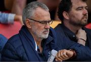 12 July 2024; Iar-Uachtarán Chumann Lúthchleas Gael Larry McCarthy in attendance during the GAA Football All-Ireland Junior Championship semi-final match between New York and Warwickshire at the GAA National Centre of Excellence in Abbotstown, Dublin. Photo by Shauna Clinton/Sportsfile