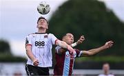 12 July 2024; Bobby Faulkner of Dundalk in action against Douglas James Taylor of Drogheda United during the SSE Airtricity Men's Premier Division match between Dundalk and Drogheda United at Oriel Park in Dundalk, Louth. Photo by Ben McShane/Sportsfile