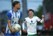 12 July 2024; Cathal O'Sullivan of Cork City celebrates after scoring his side's first goal during the SSE Airtricity Men's First Division match between Cork City and Finn Harps at Turner's Cross in Cork. Photo by Michael P Ryan/Sportsfile