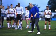 12 July 2024; Dundalk manager Jon Daly celebrates after the SSE Airtricity Men's Premier Division match between Dundalk and Drogheda United at Oriel Park in Dundalk, Louth. Photo by Ben McShane/Sportsfile