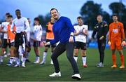 12 July 2024; Dundalk manager Jon Daly celebrates after the SSE Airtricity Men's Premier Division match between Dundalk and Drogheda United at Oriel Park in Dundalk, Louth. Photo by Ben McShane/Sportsfile