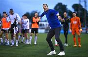 12 July 2024; Dundalk manager Jon Daly celebrates after the SSE Airtricity Men's Premier Division match between Dundalk and Drogheda United at Oriel Park in Dundalk, Louth. Photo by Ben McShane/Sportsfile