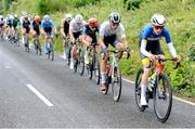 13 July 2024; Killian O’Brien of Cycling Leinster team leads the peloton during stage five of the 2024 Junior Tour of Ireland at the East Clare stage in Clare. Photo by Stephen McMahon/Sportsfile
