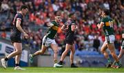 13 July 2024; Kerry players Sean O'Shea, left, and David Clifford during the GAA Football All-Ireland Senior Championship semi-final match between Armagh and Kerry at Croke Park in Dublin. Photo by Seb Daly/Sportsfile