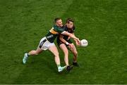 13 July 2024; Andrew Murnin of Armagh in action against Jason Foley of Kerry during the GAA Football All-Ireland Senior Championship semi-final match between Armagh and Kerry at Croke Park in Dublin. Photo by Daire Brennan/Sportsfile