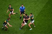 13 July 2024; Ben Crealey of Armagh in action against Seán O'Shea of Kerry during the GAA Football All-Ireland Senior Championship semi-final match between Armagh and Kerry at Croke Park in Dublin. Photo by Daire Brennan/Sportsfile