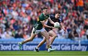13 July 2024; Sean O'Shea of Kerry in action against Barry McCambridge of Armagh during the GAA Football All-Ireland Senior Championship semi-final match between Armagh and Kerry at Croke Park in Dublin. Photo by Seb Daly/Sportsfile