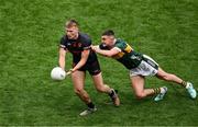 13 July 2024; Rian O'Neill of Armagh in action against Seán O'Shea of Kerry during the GAA Football All-Ireland Senior Championship semi-final match between Armagh and Kerry at Croke Park in Dublin. Photo by Daire Brennan/Sportsfile