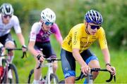 14 July 2024; Race leader Caden Budd of Hot Tubes team during stage six of the 2024 Junior Tour of Ireland at the Ennis Circuit stage in Clare. Photo by Stephen McMahon/Sportsfile