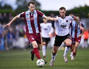 12 July 2024; Andrew Quinn of Drogheda United and Scott McGill of Dundalk during the SSE Airtricity Men's Premier Division match between Dundalk and Drogheda United at Oriel Park in Dundalk, Louth. Photo by Ben McShane/Sportsfile