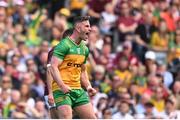 14 July 2024; Patrick McBrearty of Donegal celebrates a score during the GAA Football All-Ireland Senior Championship semi-final match between Donegal and Galway at Croke Park in Dublin. Photo by David Fitzgerald/Sportsfile