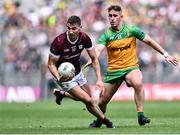 14 July 2024; Matthew Tierney of Galway in action against Patrick McBrearty of Donegal during the GAA Football All-Ireland Senior Championship semi-final match between Donegal and Galway at Croke Park in Dublin. Photo by Piaras Ó Mídheach/Sportsfile
