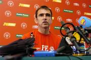 10 August 2004; Shelbourne manager Pat Fenlon during a press conference ahead of tomorrow's UEFA Champions League 3rd Round First Leg Qualifier against Deportivo La Coruna. Lansdowne Road, Dublin. Picture credit; David Maher / SPORTSFILE