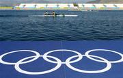 12 August 2004; Ireland's lightweight double sculls team of Gearoid Towey, left, and Sam Lynch in action during an open training session at the Schinias Olympic Rowing Centre. Games of the XXVII Olympiad, Athens Summer Olympics Games 2004, Athens, Greece. Picture credit; Brendan Moran / SPORTSFILE