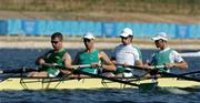 12 August 2004; Ireland's lightweight coxless fours team of, from left, Paul Griffin, Niall O'Toole, Eugene Coakley and Richard Archibald in action during an open training at the Schinias Olympic Rowing Centre. Games of the XXVII Olympiad, Athens Summer Olympics Games 2004, Athens, Greece. Picture credit; Brendan Moran / SPORTSFILE