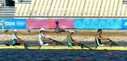 12 August 2004; Ireland's lightweight coxless fours team of, from left, Richard Archibald, Eugene Coakley, Niall O'Toole and Paul Griffin in action during open training at the Schinias Olympic Rowing Centre. Games of the XXVII Olympiad, Athens Summer Olympics Games 2004, Athens, Greece. Picture credit; Brendan Moran / SPORTSFILE
