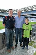 21 September 2013; On the eve of the All-Ireland Football Final Mayo football legend Willie Joe Padden gave a unique tour of Croke Park stadium as part of the Bord Gáis Energy Legends Tour Series. Pictured with Willie are, Kevin, left, and Mark Gibbons, age 10, from Hollymount, Carramore, Claremorris, Co. Mayo. Willie Joe Padden also received a framed photograph and plaque from John Conroy, Sponsorship, Bord Gais Energy, after the tour. This was the final Bord Gáis Energy Legends Tour for 2013 and previous tours included Legends such as Pat Gilroy, Ken McGrath, Tommy Dunne, Jamesie O’Connor and Steven McDonnell. Full details of other Croke Park events are available on www.crokepark.ie/events. Croke Park, Dublin. Picture credit: Brendan Moran / SPORTSFILE
