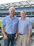 21 September 2013; On the eve of the All-Ireland Football Final Mayo football legend Willie Joe Padden gave a unique tour of Croke Park stadium as part of the Bord Gáis Energy Legends Tour Series. Pictured with Willie is John McHale, from Knockmore, Co. Mayo. Willie Joe Padden also received a framed photograph and plaque from John Conroy, Sponsorship, Bord Gais Energy, after the tour. This was the final Bord Gáis Energy Legends Tour for 2013 and previous tours included Legends such as Pat Gilroy, Ken McGrath, Tommy Dunne, Jamesie O’Connor and Steven McDonnell. Full details of other Croke Park events are available on www.crokepark.ie/events. Croke Park, Dublin. Picture credit: Brendan Moran / SPORTSFILE